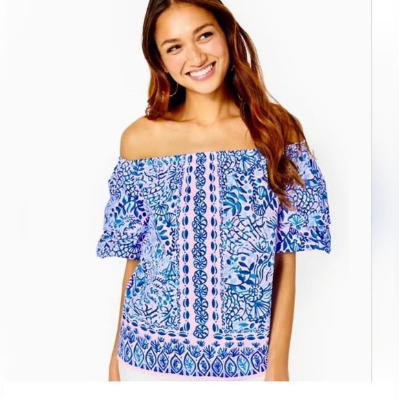 Lilly Pulitzer off the shoulder top - Picture 2 of 7